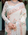 Linen 117 By Almari Floral Prints Fancy Sarees Wholesale In India